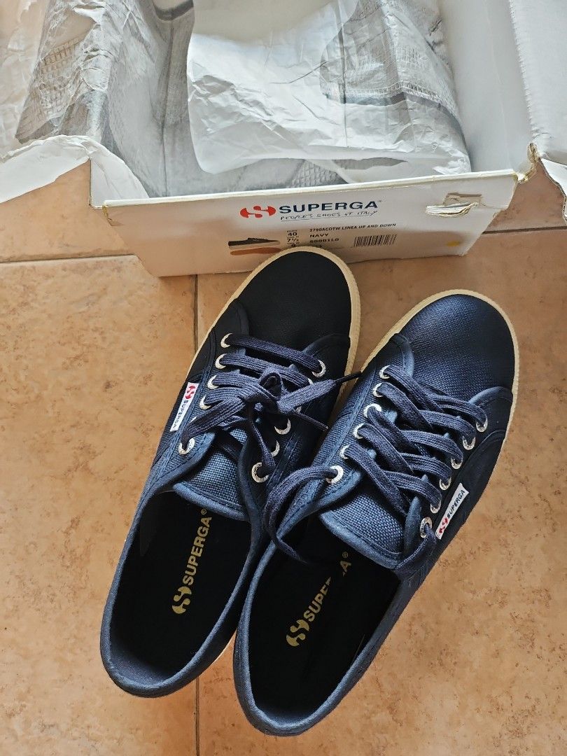 Superga top flatform navy