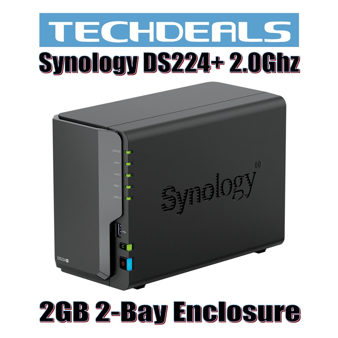 Synology DS224+ 2.0Ghz 2GB 2-Bay Enclosure, Computers & Tech, Parts ...