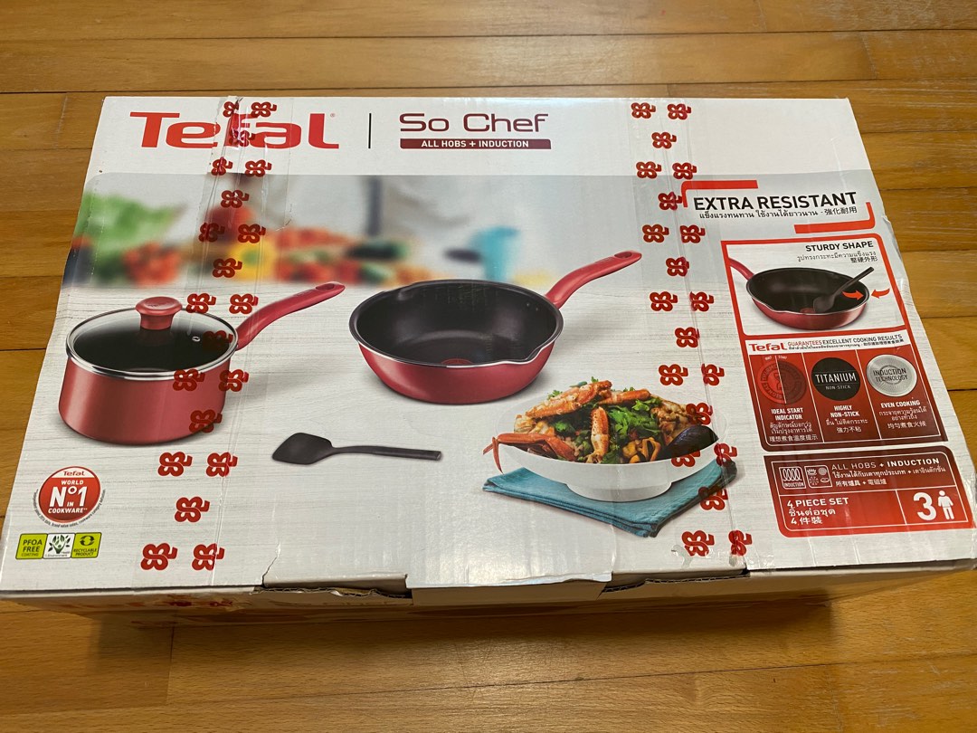 Tefal So Chef Saucepan with Lid & Deep Frypan, Furniture & Home Living
