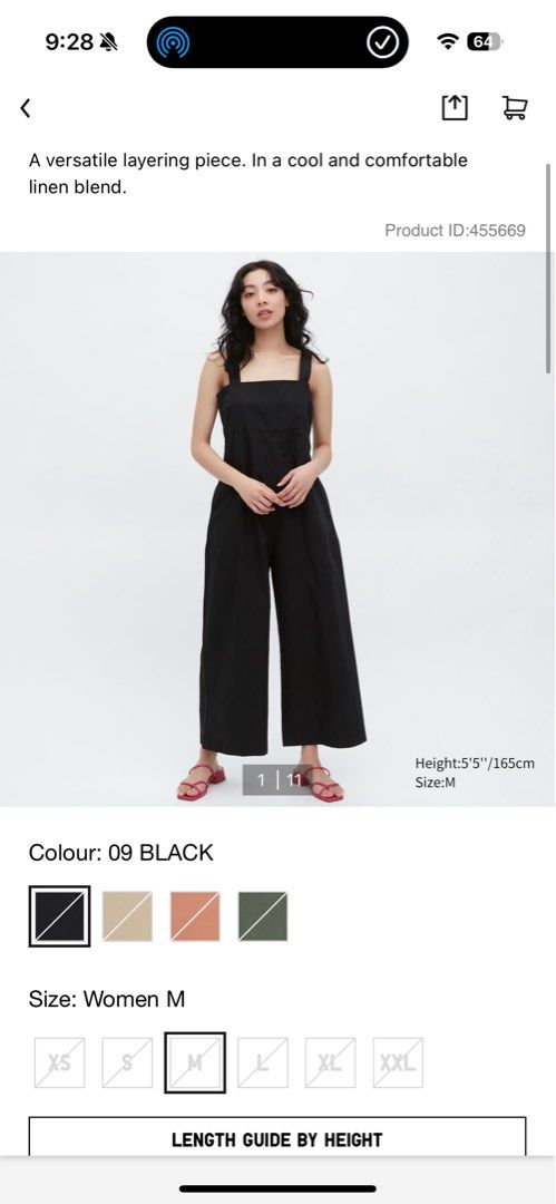 UNIQLO LINEN BLEND CAMISOLE JUMPSUIT, Women's Fashion, Dresses & Sets,  Jumpsuits on Carousell