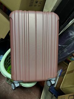 [USED ONCE ONLY]  4 Wheel Pink hard case Hand carry cabin size travel luggage