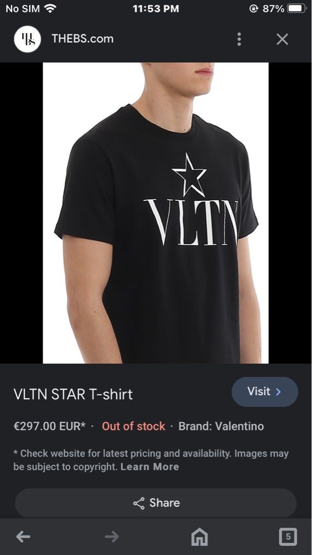Valentino star deals t shirt