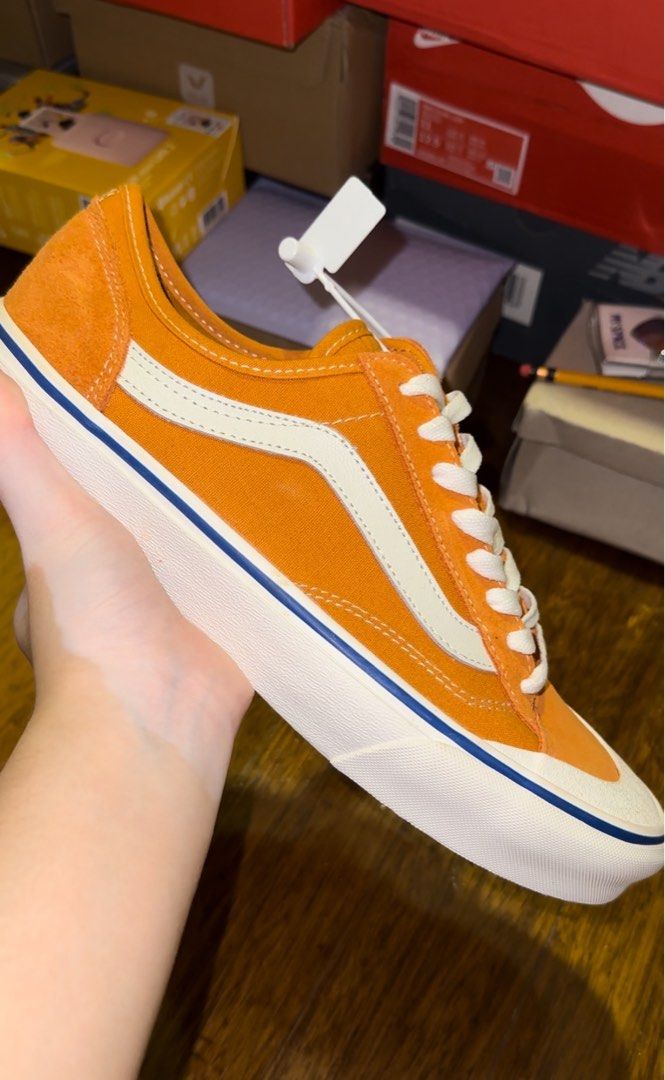 Vans orange suede on sale