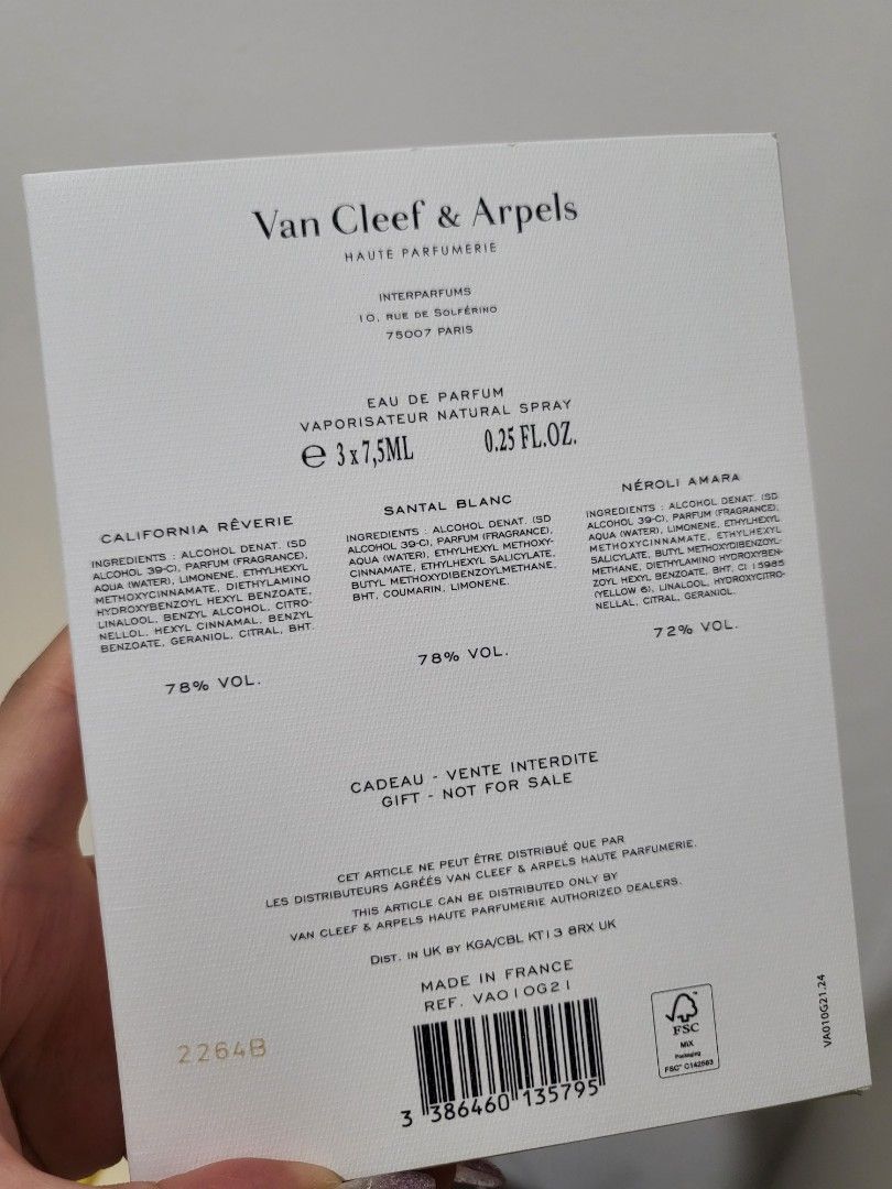 VCA set (Category: Fragrance & Deodorants) located in Singapore. Submitted by mandu_po (Listing ID 1266687708, Image 2). Description: 7.5ml *3, refer to pic.