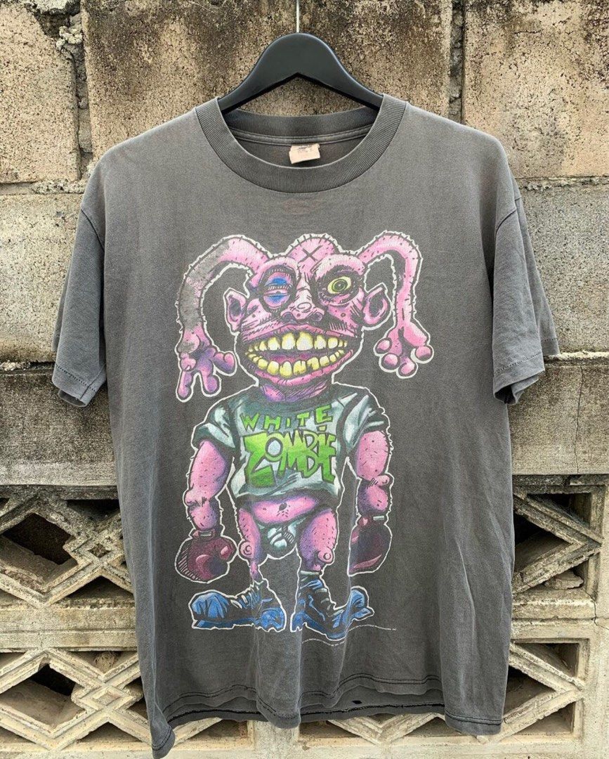 Vintage 90s Sunfaded White Zombie Band Tee T-Shirt