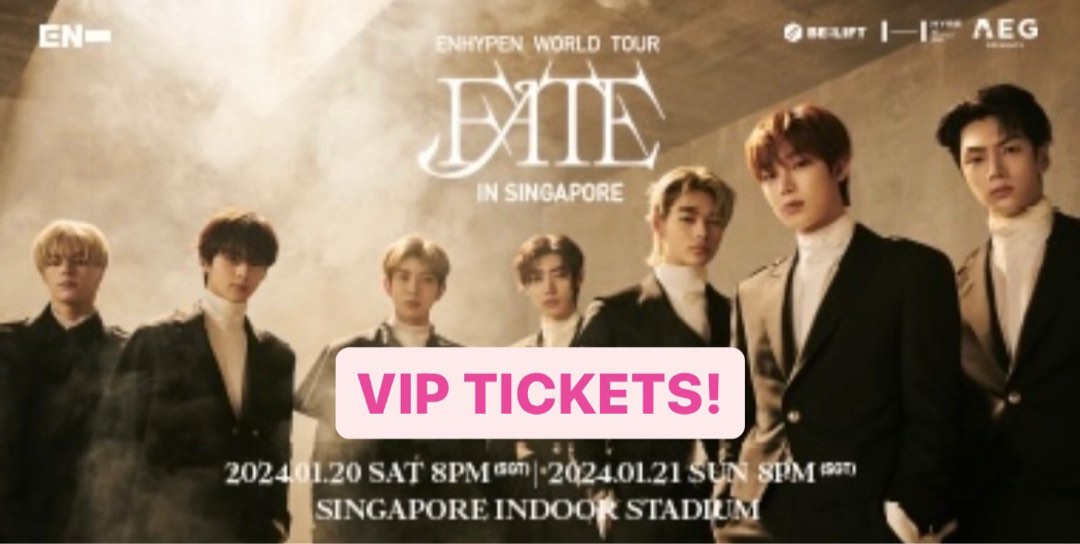 [VIP] ENHYPEN CONCERT TICKETS, Tickets & Vouchers, Event Tickets on