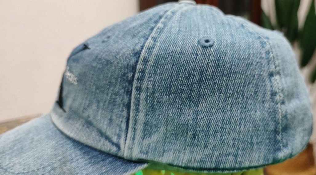 Vtg CK Calvin Klein Denim Wash Blue Jean Snapback Hat Cap 90s Y2K
