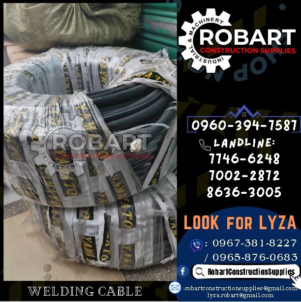 Welding Cable (Category: Construction Tools & Equipment) located in Manila. Submitted by lyzarobart1999 (Listing ID 1266654700, Image 1). Description: Welding Cable Size: 3/0 70mm² Brand: Yamato 𝐒𝐄𝐍𝐃 𝐔𝐒 𝐌𝐄𝐒𝐒𝐀𝐆𝐄 𝐅𝐎𝐑 𝐈𝐍𝐐𝐔𝐈𝐑𝐈𝐄𝐒 ‼️ 0 9 6 7 3 8 1 8 2 2 7 0 9 6 0 3 9 4 7 5 8 7 𝐋𝐚𝐧𝐝𝐥𝐢𝐧𝐞 𝐍𝐮𝐦𝐛𝐞𝐫𝐬: 𝟕 𝟕 𝟒 𝟔 - 𝟔 𝟐 𝟒 𝟖 / 𝟕 𝟎 𝟎 𝟐 - 𝟐 𝟖 𝟕 𝟐 / 𝟖 𝟔 𝟑 𝟔 - 𝟑 𝟎 𝟎 𝟓 𝐋𝐎𝐎𝐊 𝐅𝐎𝐑 𝐋𝐘𝐙𝐀 𝘌𝘮𝘢𝘪𝘭: �