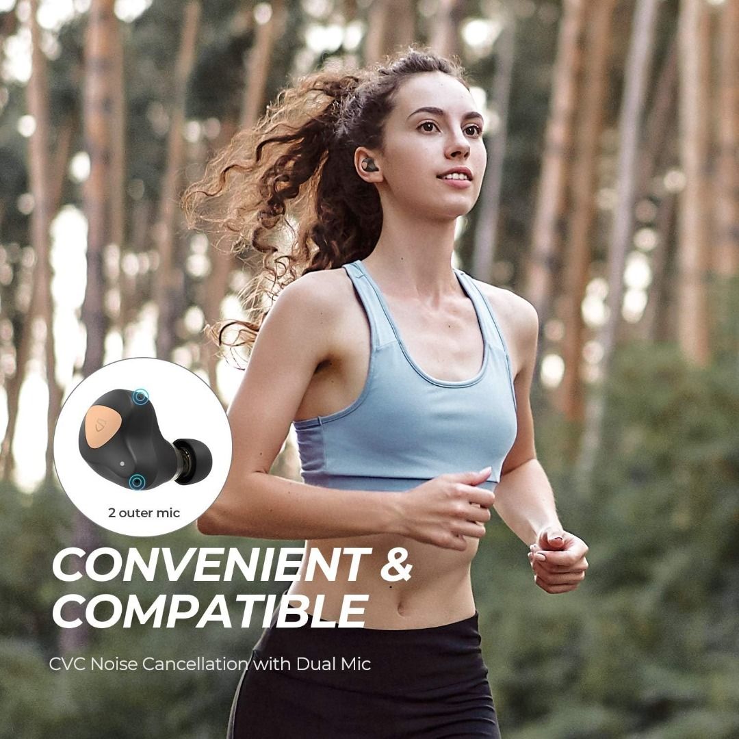 Wireless Earbuds SoundPEATS Truengine 3 SE Bluetooth Earbuds Deep Bass, QCC3040 aptX Adaptive Earphones 4 Microphone Clear Calls, 40 Hours, Game Mode, IPX5 Waterproof for Sports Gym APJC004163074787800066113