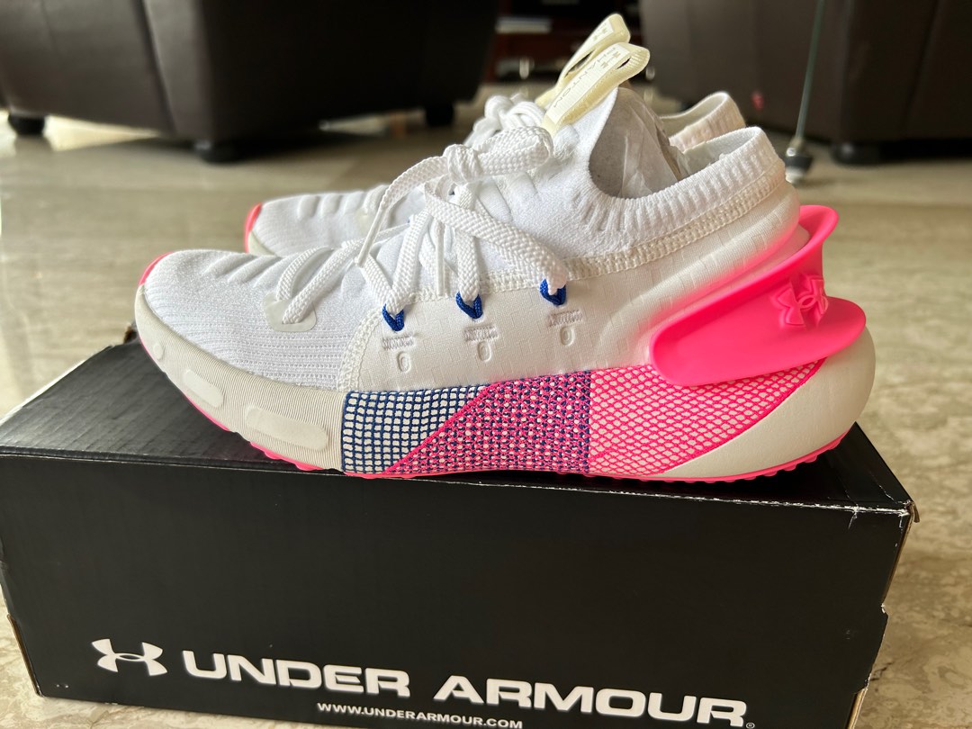 Women's Under Armour HOVR Phantom 3 Running Shoes (White / Pink