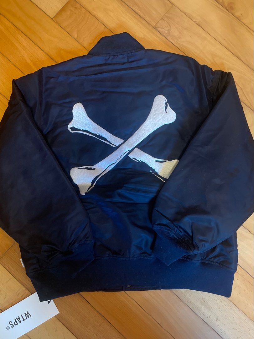 Wtaps Team Jacket Crossbone - Navy - 21aw, 男裝, 外套及戶外衣服