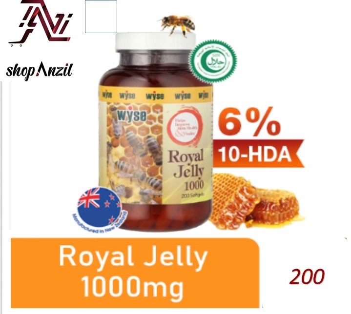 Wyse Royal Jelly 1000 _ 200 Softgels (Halal), Health & Nutrition