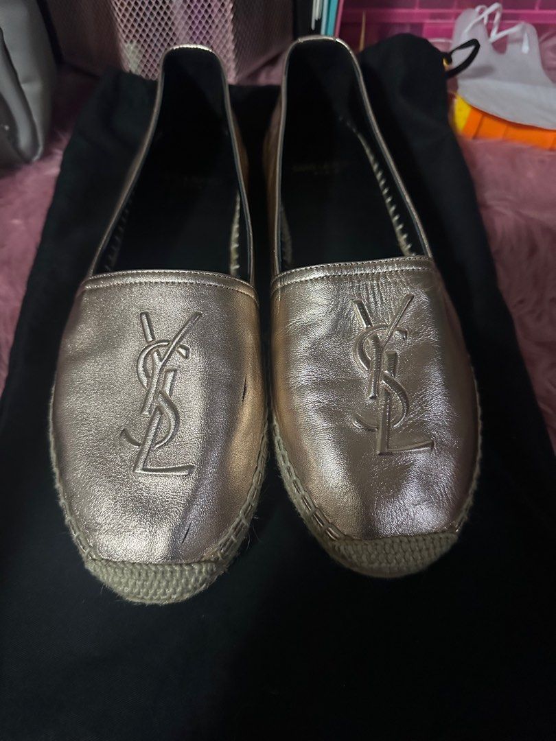 Gold ysl espadrilles hotsell