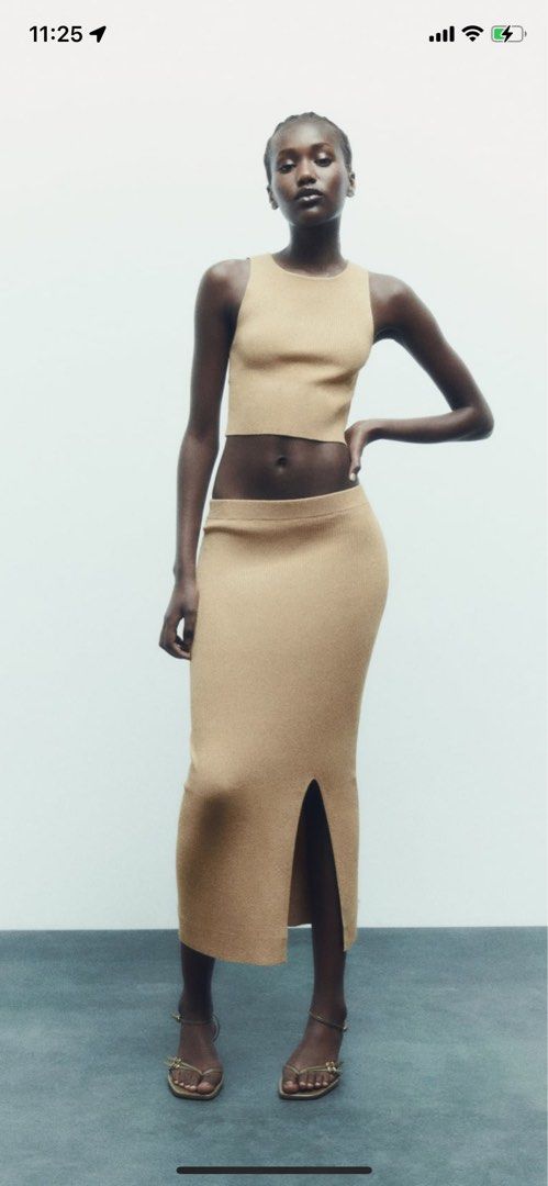 Metallic knit skirt sales