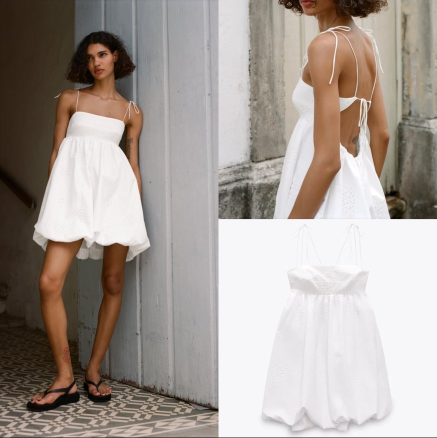 Zara white strappy dress online