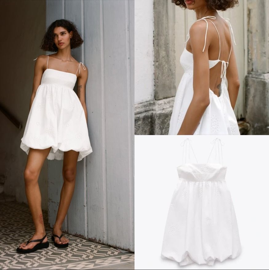 Zara white best sale strappy dress