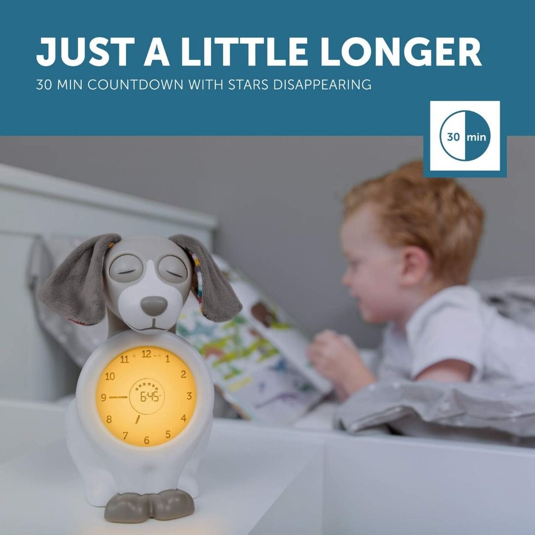 ZAZU Davy The Dog Clock Sleep Trainer Clock & Nightlight for Kids