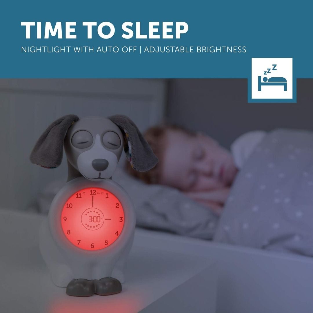 ZAZU Davy The Dog Clock Sleep Trainer Clock & Nightlight for Kids