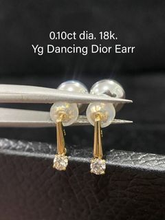 0.10 Carat Natural Diamond in 18K YG/WG Dancing Dior Earring
