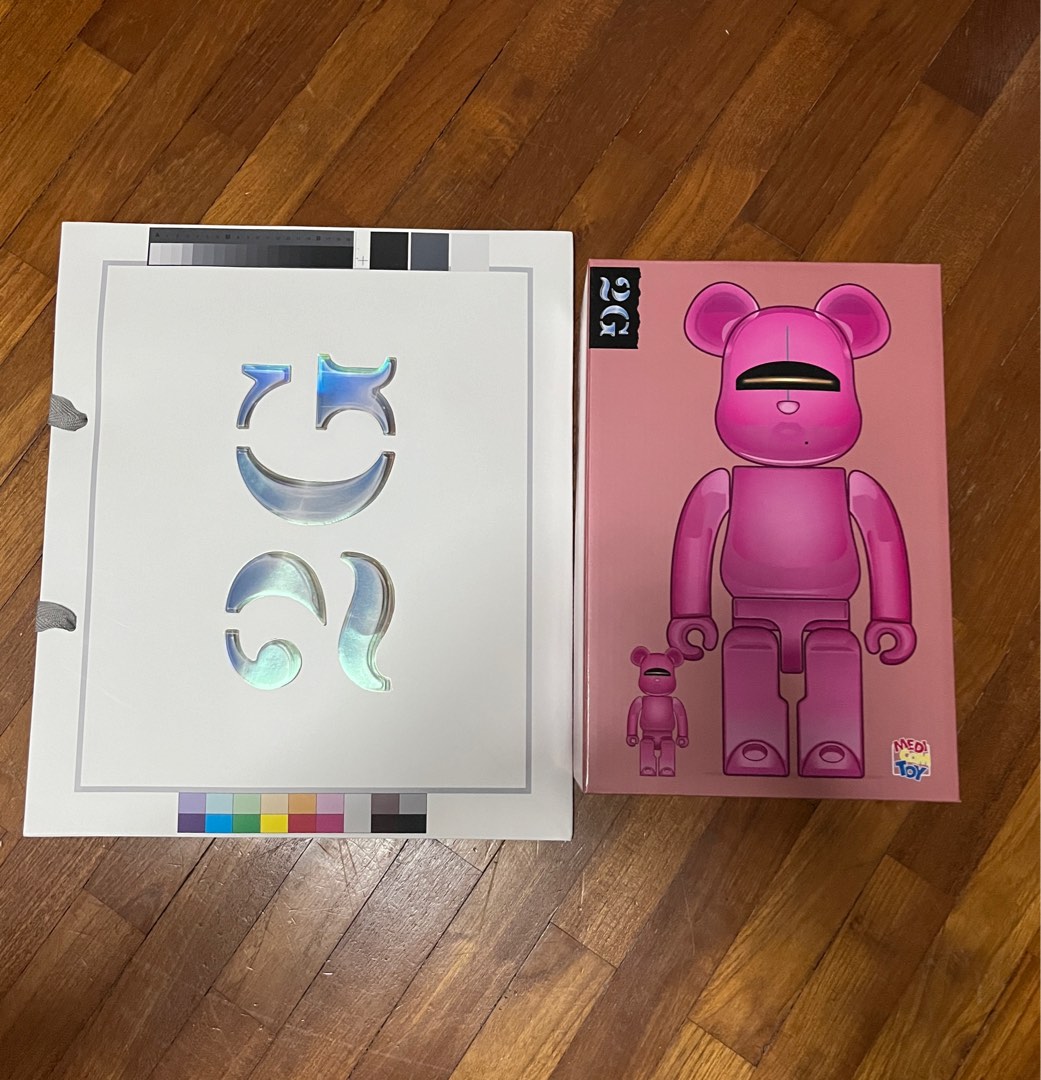 2G Bearbrick Sorayama Pink Gold Version 400%+100%