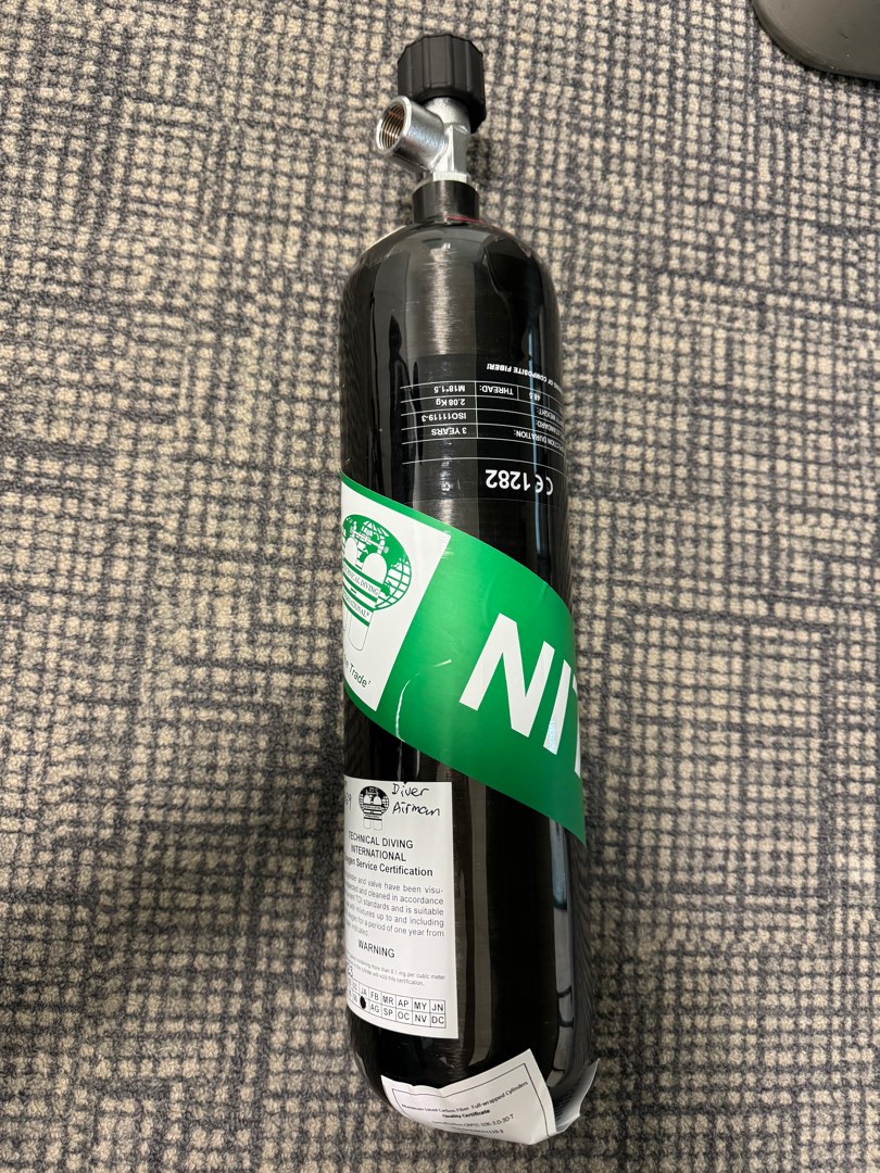 3L Carbon Fiber Scuba Tank, rebreather, bail out tank, Sports Equipment