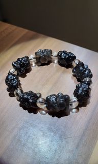 銀黑耀石+白水晶 吞金獸 手串64204046396931110