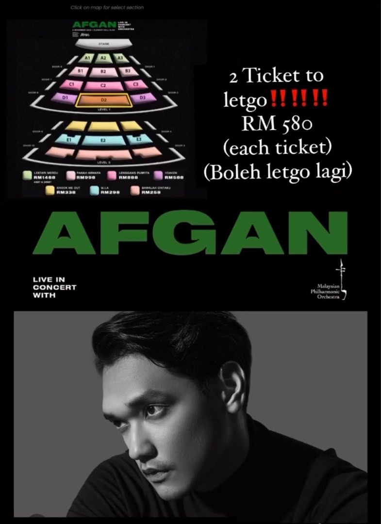 Afgan Concert 2 Tickets to Let Go!, Tickets & Vouchers, Event Tickets