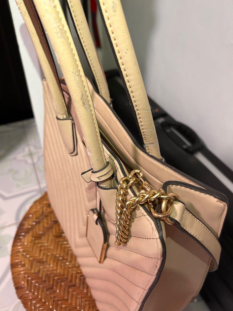 Aldo Blush Tan Chevron Shoulder Bag