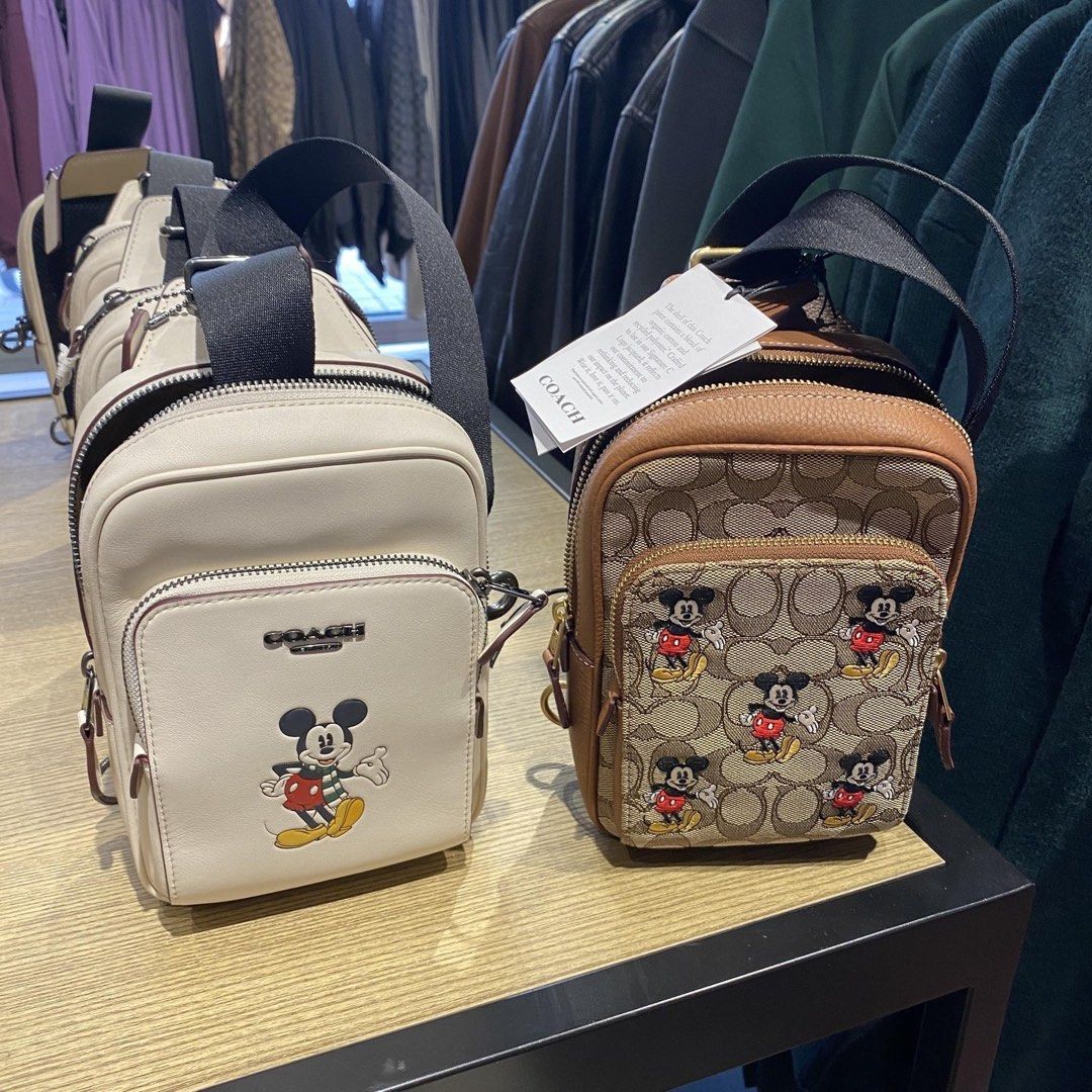 Coach mickey mouse sling bag sales