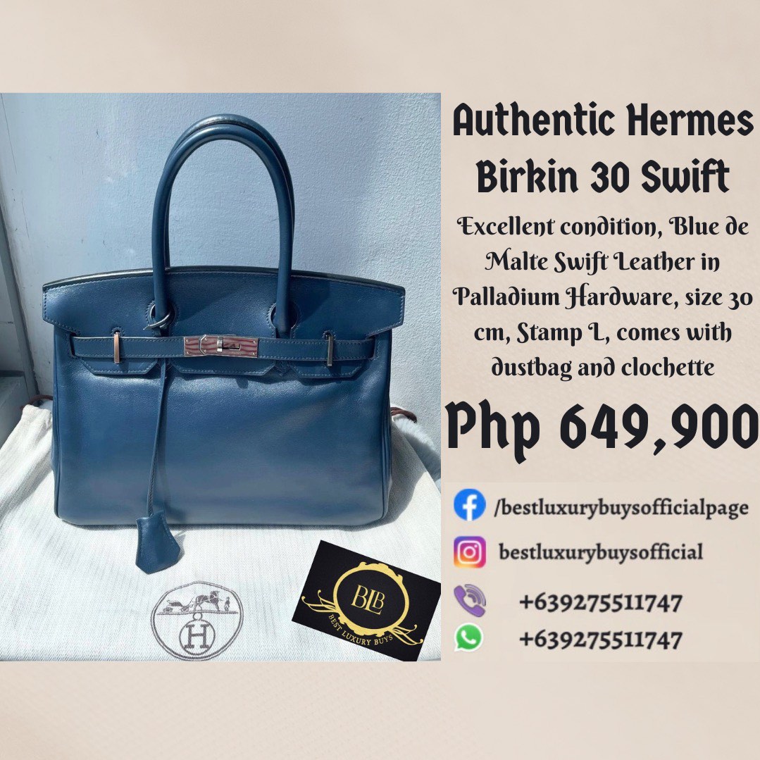 Authentic Hermes Birkin 30 B30 Malte Swift Bag, Luxury, Bags & Wallets ...