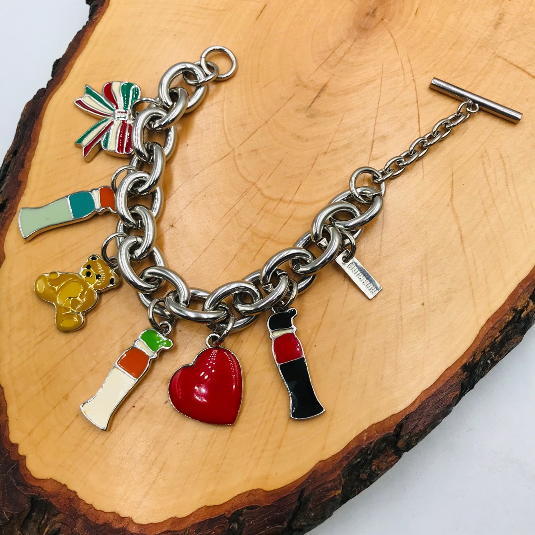 Authentic Moschino Charm Bracelet Heart Bear Perfume Bottle
