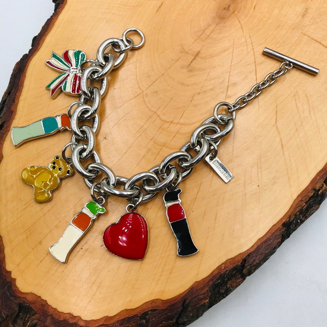 Authentic Moschino Charm Bracelet Heart Bear Perfume Bottle