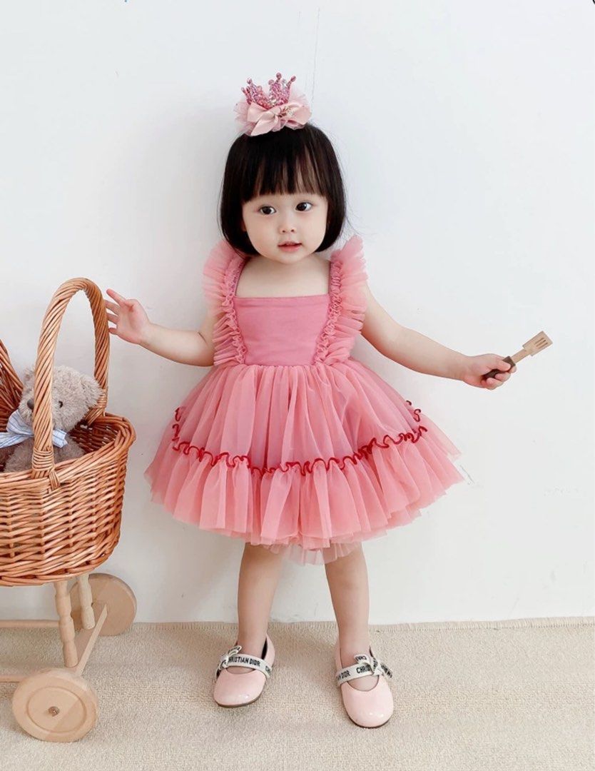Cute baby girl pink dress sale