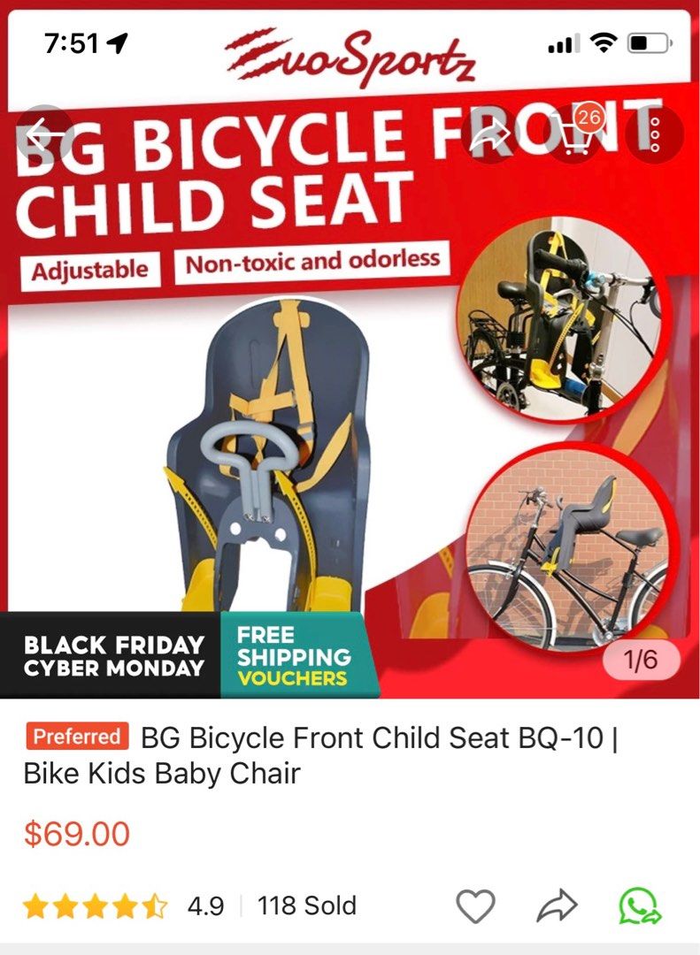 Shanghai baoqi baby goods bike seat top
