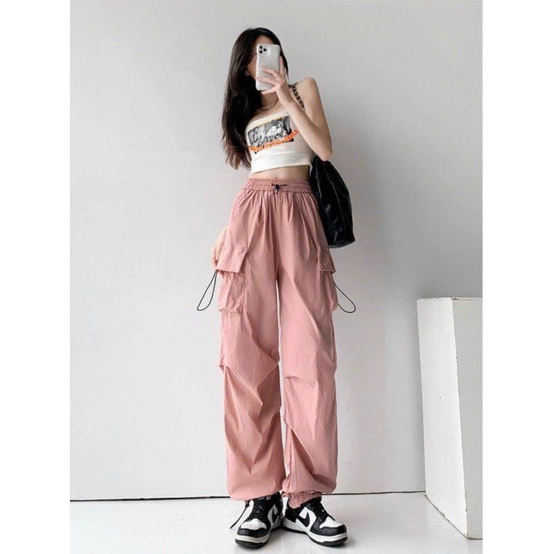 Black Cargo Pants pink cargo pants Women s Fashion Bottoms Other Bottoms on Carousell