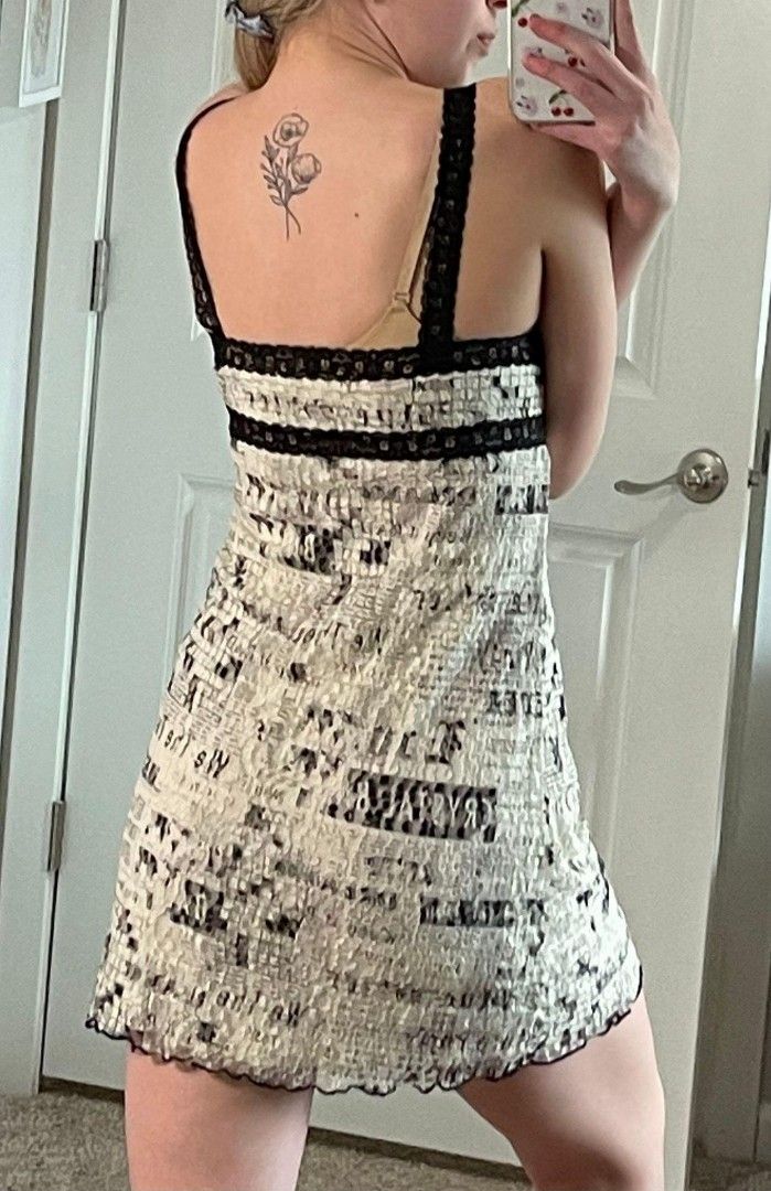 BNWT URBAN OUTFITTERS newspaper print lace dress Women s Fashion