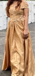 Champagne gold dress / gown : bridesmaid costumized