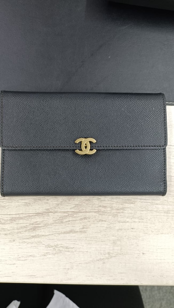 CHANEL LONG WALLET BLACK CAVIAR LEATHER GHW, Luxury, Bags & Wallets on  Carousell