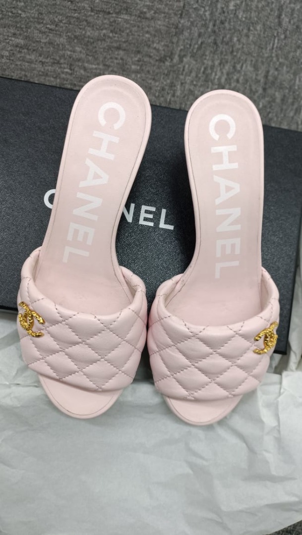 CHANEL, Shoes, Chanel Pink Mules