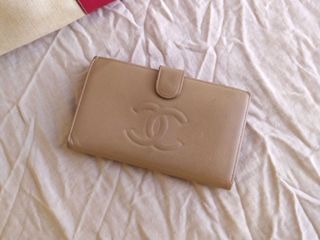 CHANEL vintage 奶茶色長夾 （不議價）可改為WOC 老香 古董長夾