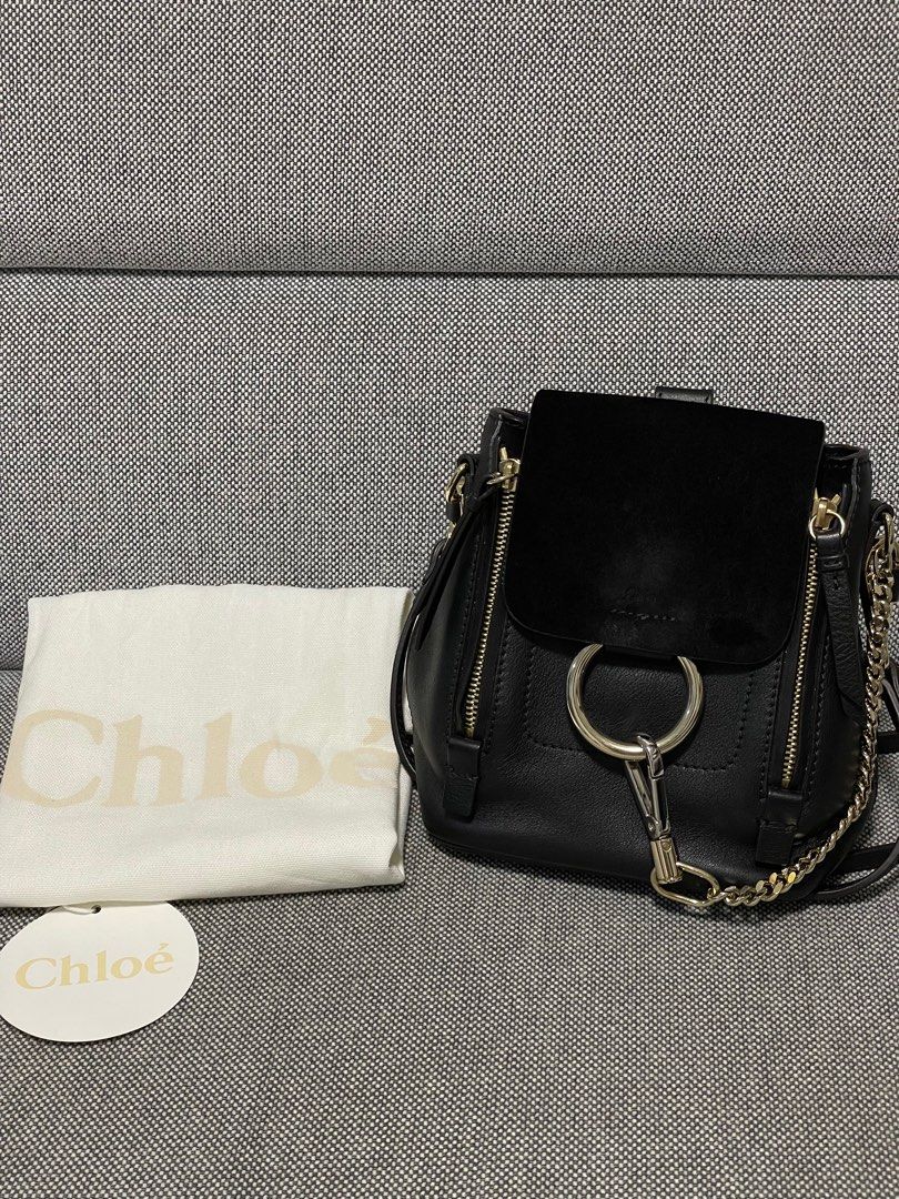 chloe faye mini backpack 開 箱 Chloe Faye 後背包mini 近全新, 她的時尚, 包包、錢包, 背包在旋轉拍賣