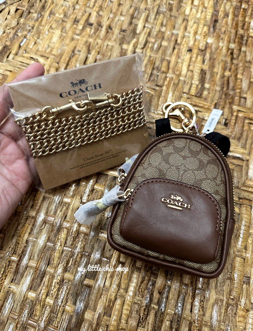 coach mini court backpack bag charm key holder