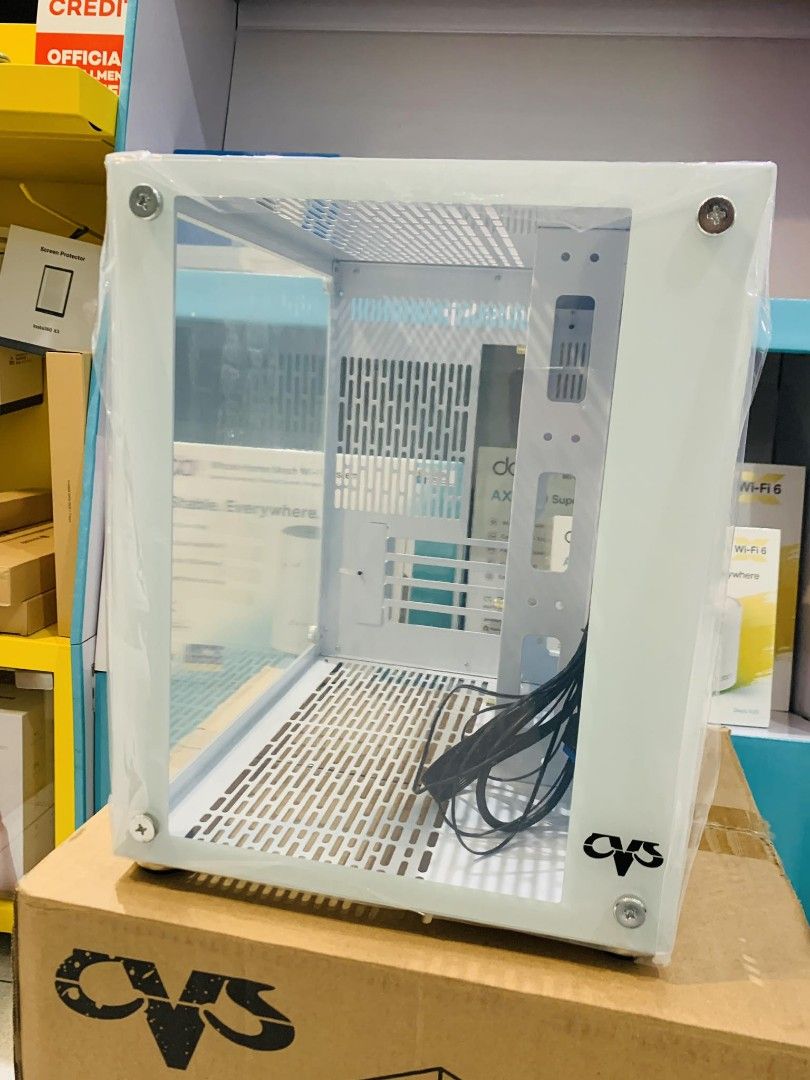 CVS Kronos Micro-ATX Mini-ATX Computer PC Gaming Case Mini-Tower Tempered Glass White (Category: Computer Parts) located in Makati City. Submitted by techubstoreandaccessories (Listing ID 1266842424, Image 2). Description: CVS Kronos Micro-ATX Mini-ATX Computer PC Gaming Case Mini-Tower Tempered Glass White On Hand Ready to Ship/Pick-Up‼️ DETAILS: ✅Actual Picture Posted. ✅BRAND NEW & ORIGINAL. ✅7 Days Replacement for Factory Defects and 1year Lim