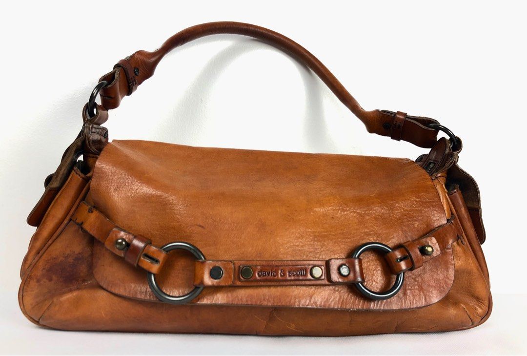 david scotti Genuine Leather Handbag Shoulder Bag Women s Fashion Bags Wallets Shoulder Bags on Carousell