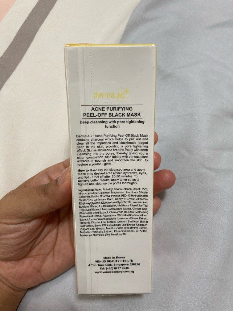 Key Dermalac Derma AC+ Acne Purifying Peel-Off Black Mask, Beauty & Personal Care ...