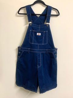 全新*Dickies 藍吊帶挺版厚磅短褲L