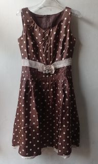 Dress polka coklat