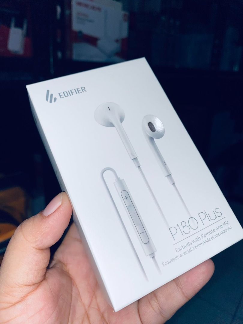 Edifier P180 Plus Earbuds with Remote and Mic White, Audio, Headphones ...