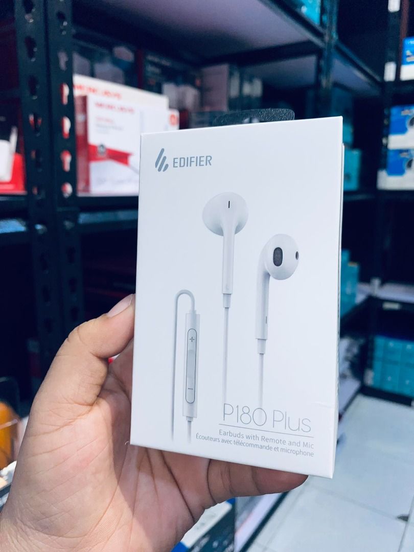 Edifier P180 Plus Earbuds with Remote and Mic White, Audio, Headphones ...