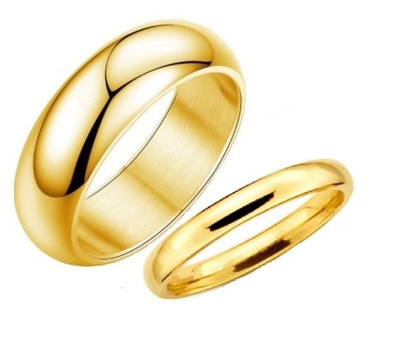 Engrave Couple 2 Ring Set Stainless Steel Simple Classy Glossy